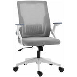 Mesh Fabric Home And Office Chair 59cm Wide With Flip Up Armrest - Velmora