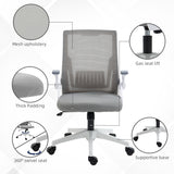 Mesh Fabric Home And Office Chair 59cm Wide With Flip Up Armrest - Velmora
