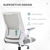 Mesh Fabric Home And Office Chair 59cm Wide With Flip Up Armrest - Velmora