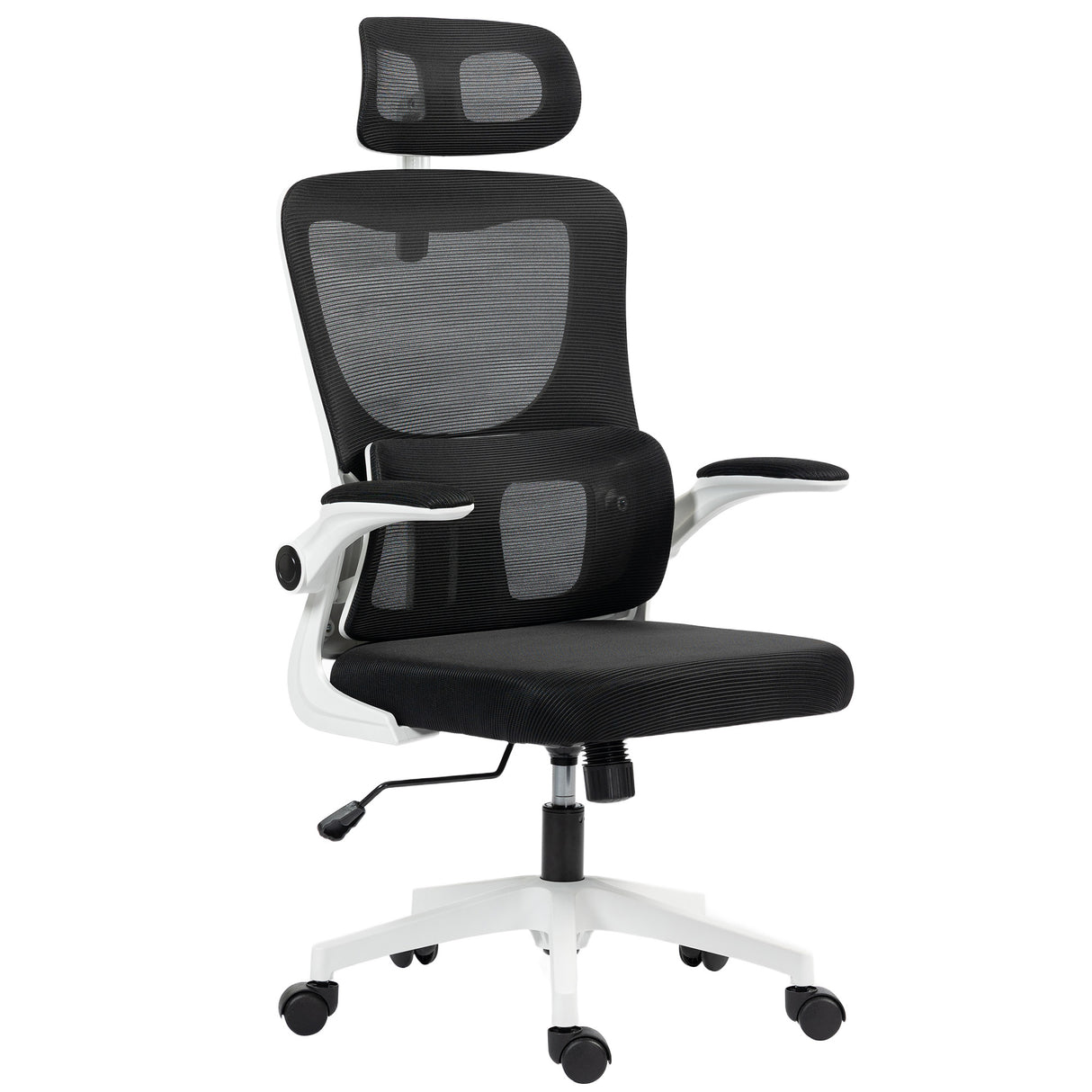 Mesh Fabric Home And Office Chair 60cm Wide With Headrest - Velmora