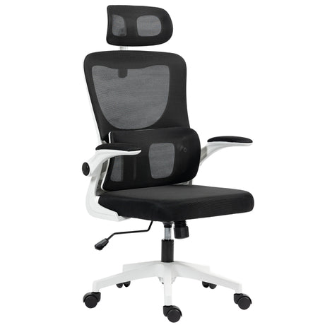 Mesh Fabric Home And Office Chair 60cm Wide With Headrest - Velmora