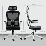 Mesh Fabric Home And Office Chair 60cm Wide With Headrest - Velmora