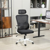 Mesh Fabric Home And Office Chair 60cm Wide With Headrest - Velmora