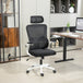 Mesh Fabric Home And Office Chair 60cm Wide With Headrest - Velmora