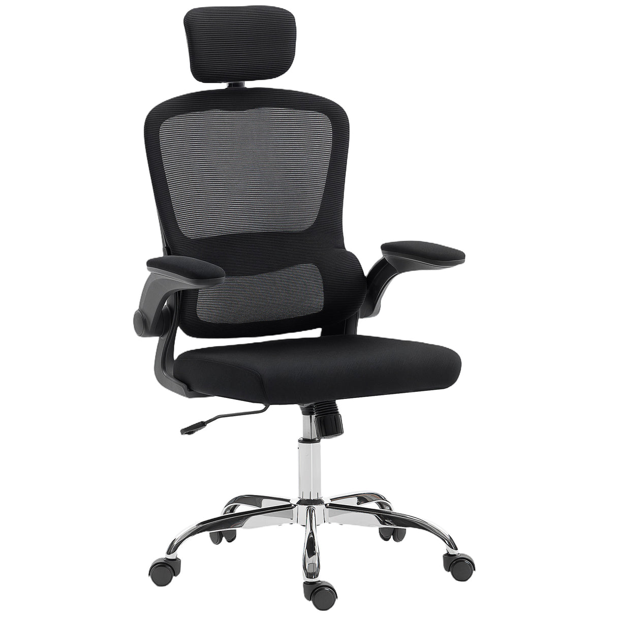 Mesh Fabric Home And Office Chair 60cm Wide With Lumbar Support - Velmora