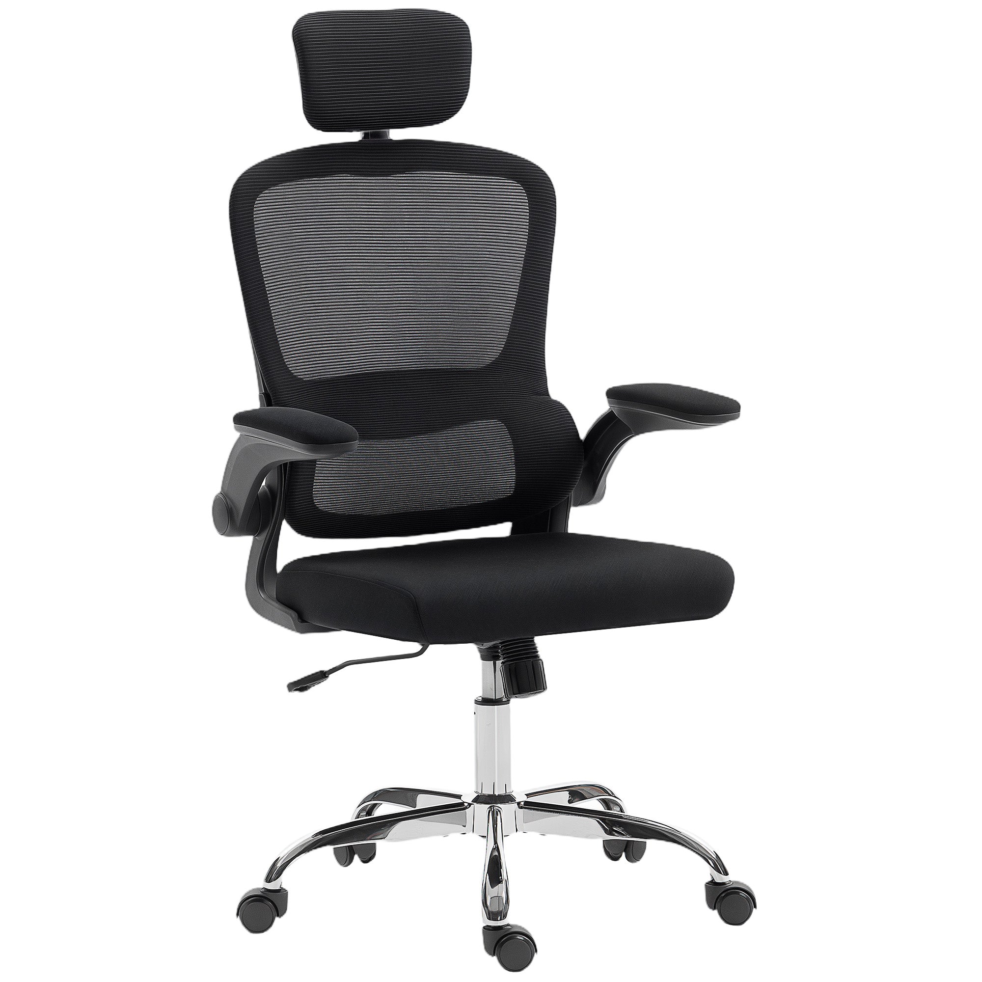 Mesh Fabric Home And Office Chair 60cm Wide With Lumbar Support - Velmora