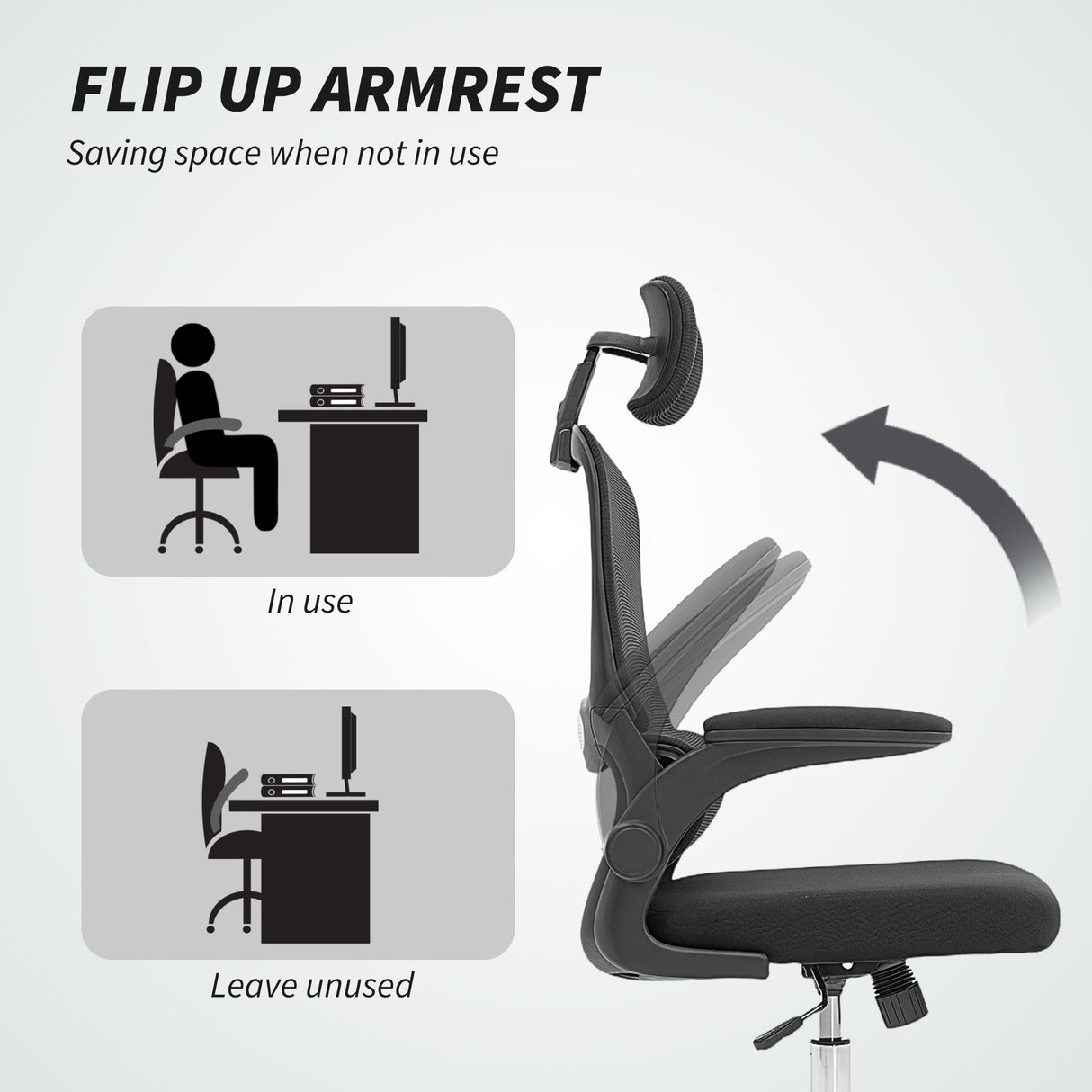 Mesh Fabric Home And Office Chair 60cm Wide With Lumbar Support - Velmora
