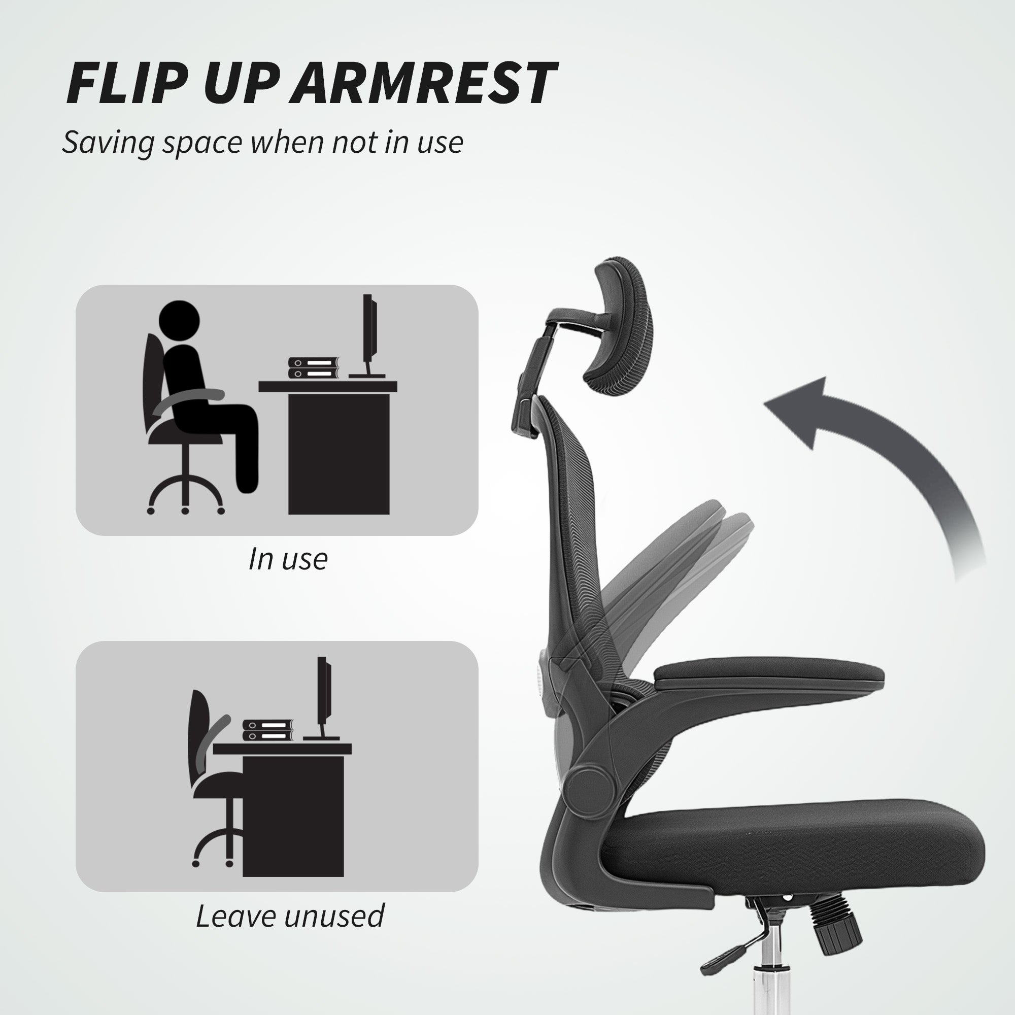 Mesh Fabric Home And Office Chair 60cm Wide With Lumbar Support - Velmora