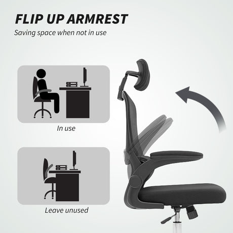 Mesh Fabric Home And Office Chair 60cm Wide With Lumbar Support - Velmora