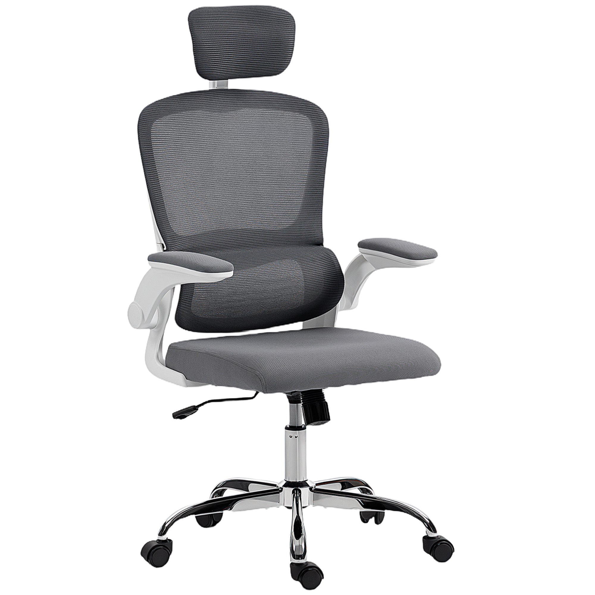 Mesh Fabric Home And Office Chair 60cm Wide With Lumbar Support - Velmora