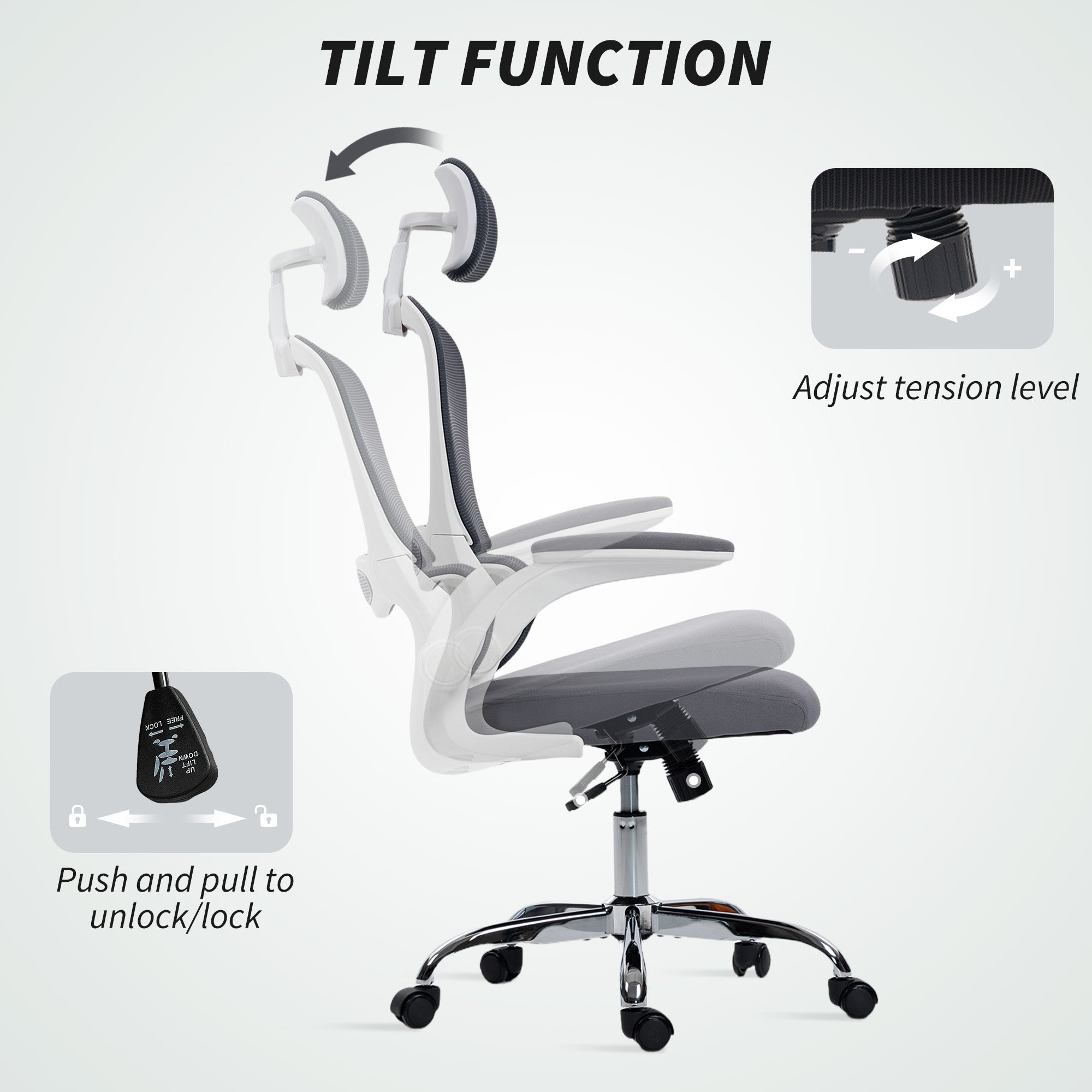 Mesh Fabric Home And Office Chair 60cm Wide With Lumbar Support - Velmora