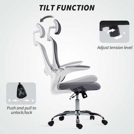 Mesh Fabric Home And Office Chair 60cm Wide With Lumbar Support - Velmora