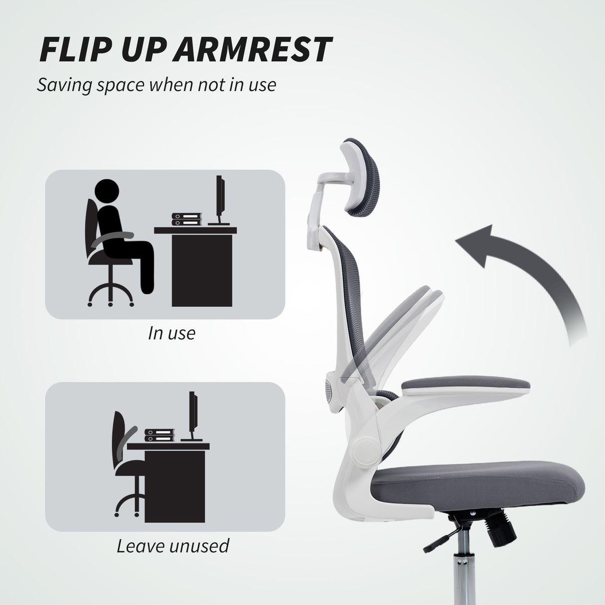 Mesh Fabric Home And Office Chair 60cm Wide With Lumbar Support - Velmora