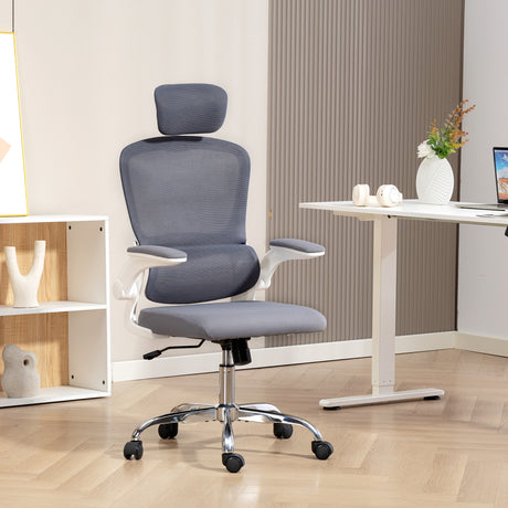 Mesh Fabric Home And Office Chair 60cm Wide With Lumbar Support - Velmora