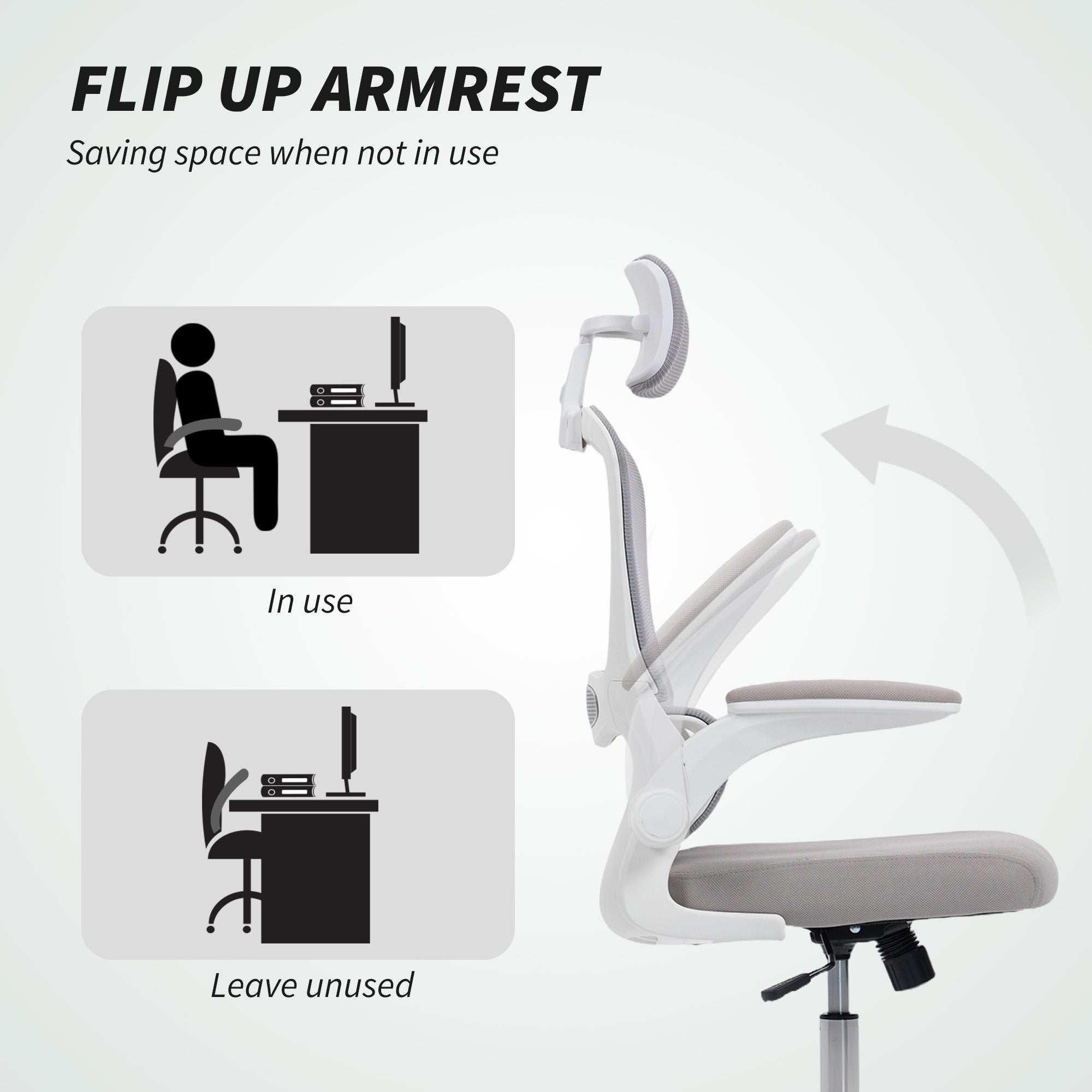 Mesh Fabric Home And Office Chair 60cm Wide With Lumbar Support - Velmora