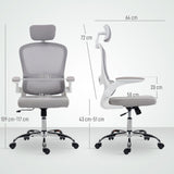 Mesh Fabric Home And Office Chair 60cm Wide With Lumbar Support - Velmora