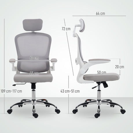 Mesh Fabric Home And Office Chair 60cm Wide With Lumbar Support - Velmora