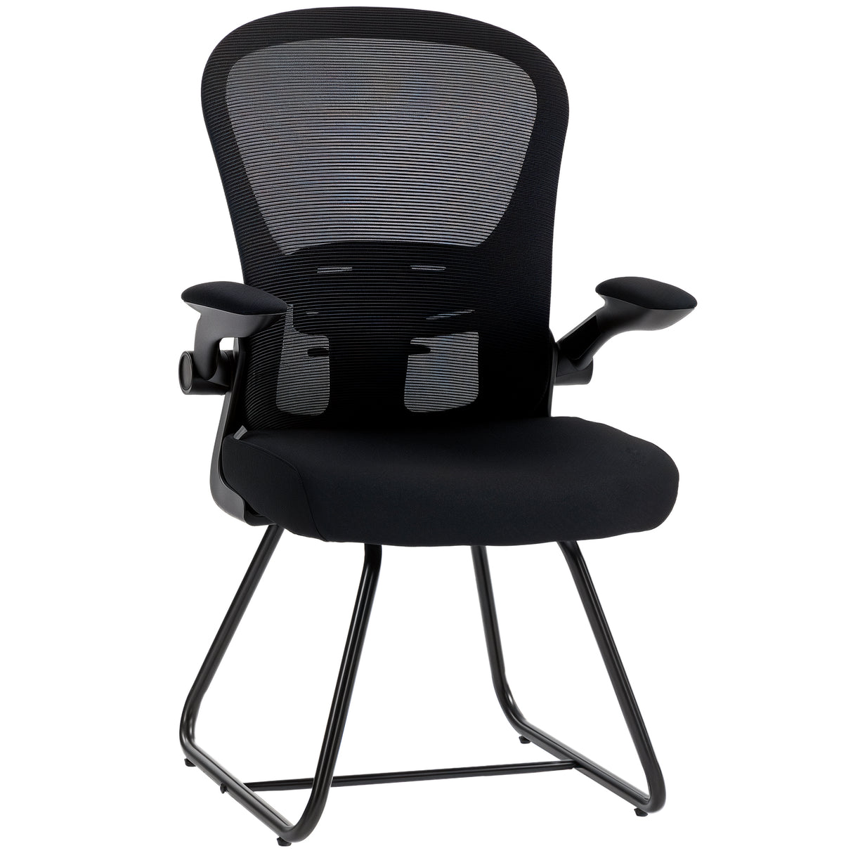 Mesh Fabric Home And Office Chair 61cm Wide With Metal Base - Velmora