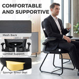 Mesh Fabric Home And Office Chair 61cm Wide With Metal Base - Velmora