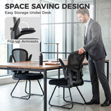 Mesh Fabric Home And Office Chair 61cm Wide With Metal Base - Velmora