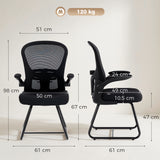 Mesh Fabric Home And Office Chair 61cm Wide With Metal Base - Velmora