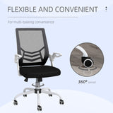 Mesh Fabric Home And Office Chair 62.5cm Wide With Flip Up Armrest - Velmora