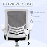 Mesh Fabric Home And Office Chair 62.5cm Wide With Flip Up Armrest - Velmora