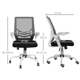 Mesh Fabric Home And Office Chair 62.5cm Wide With Flip Up Armrest - Velmora