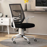 Mesh Fabric Home And Office Chair 62.5cm Wide With Flip Up Armrest - Velmora