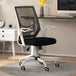 Mesh Fabric Home And Office Chair 62.5cm Wide With Flip Up Armrest - Velmora