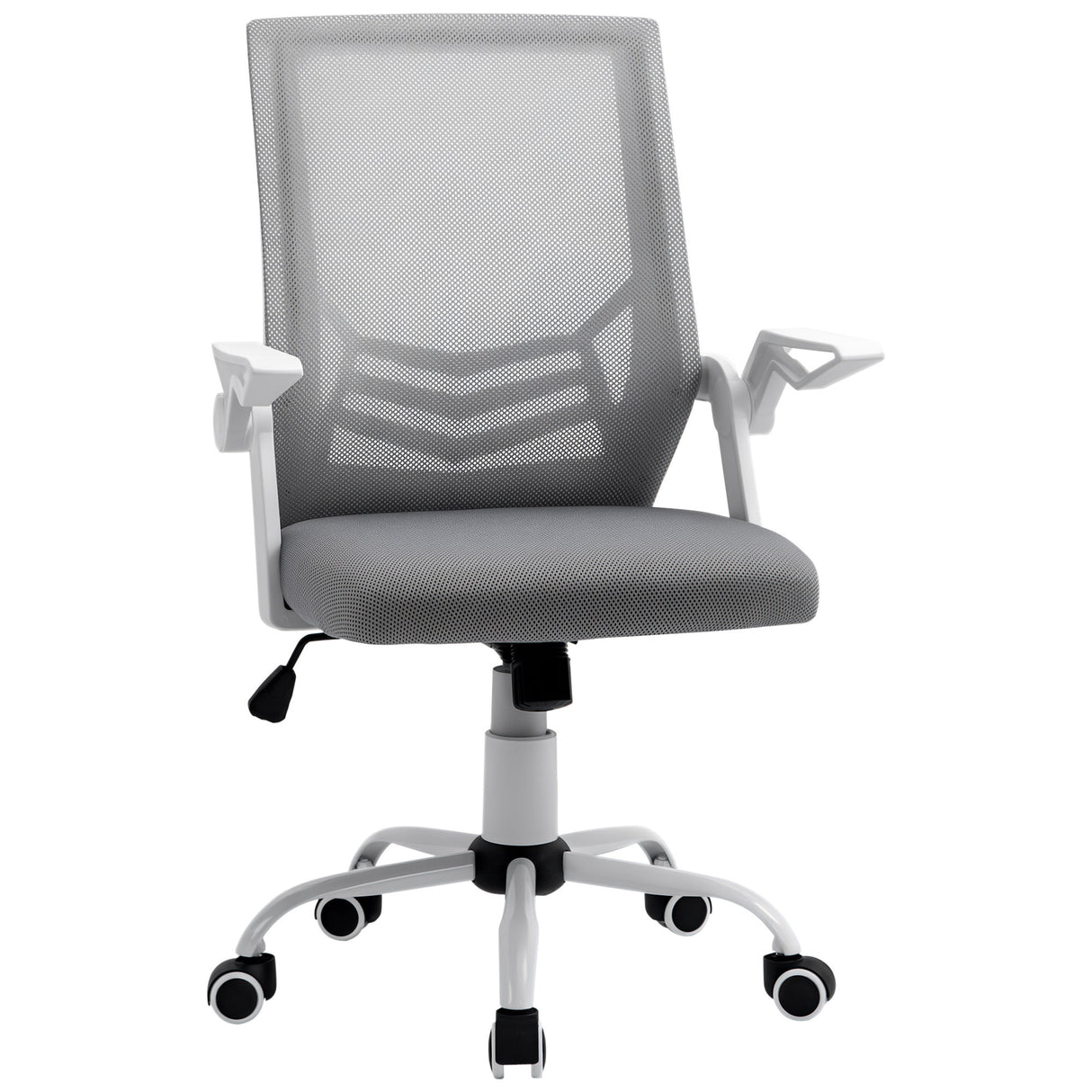 Mesh Fabric Home And Office Chair 62.5cm Wide With Flip Up Armrest - Velmora