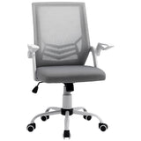 Mesh Fabric Home And Office Chair 62.5cm Wide With Flip Up Armrest - Velmora