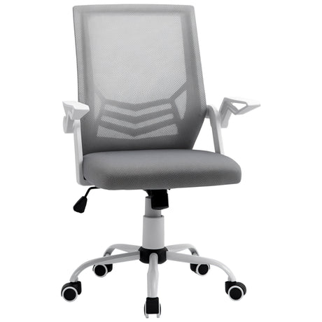Mesh Fabric Home And Office Chair 62.5cm Wide With Flip Up Armrest - Velmora
