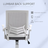 Mesh Fabric Home And Office Chair 62.5cm Wide With Flip Up Armrest - Velmora