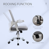 Mesh Fabric Home And Office Chair 62.5cm Wide With Flip Up Armrest - Velmora