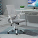 Mesh Fabric Home And Office Chair 62.5cm Wide With Flip Up Armrest - Velmora