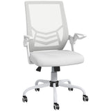 Mesh Fabric Home And Office Chair 62.5cm Wide With Flip Up Armrest - Velmora