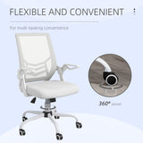 Mesh Fabric Home And Office Chair 62.5cm Wide With Flip Up Armrest - Velmora