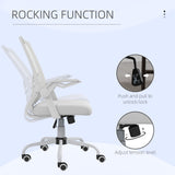 Mesh Fabric Home And Office Chair 62.5cm Wide With Flip Up Armrest - Velmora