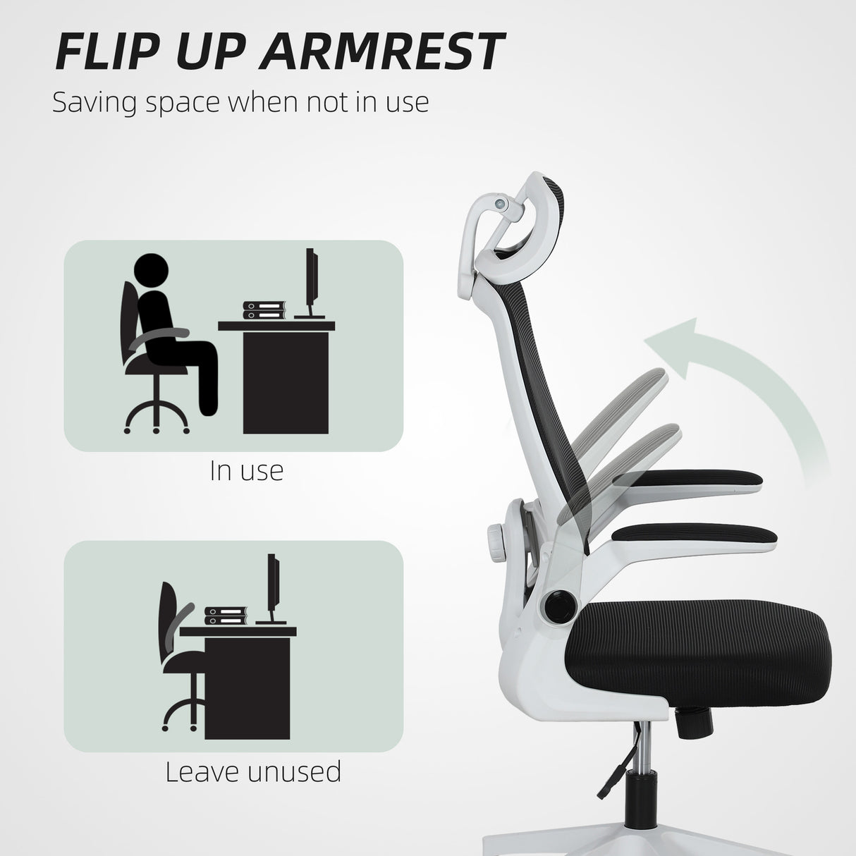 Mesh Fabric Home And Office Chair 62cm Wide - Velmora
