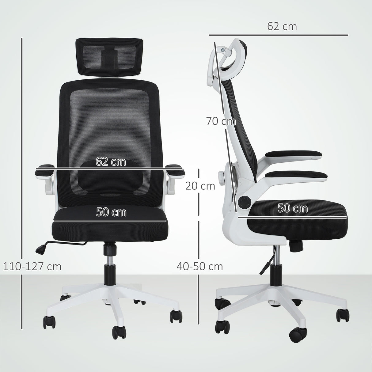Mesh Fabric Home And Office Chair 62cm Wide - Velmora