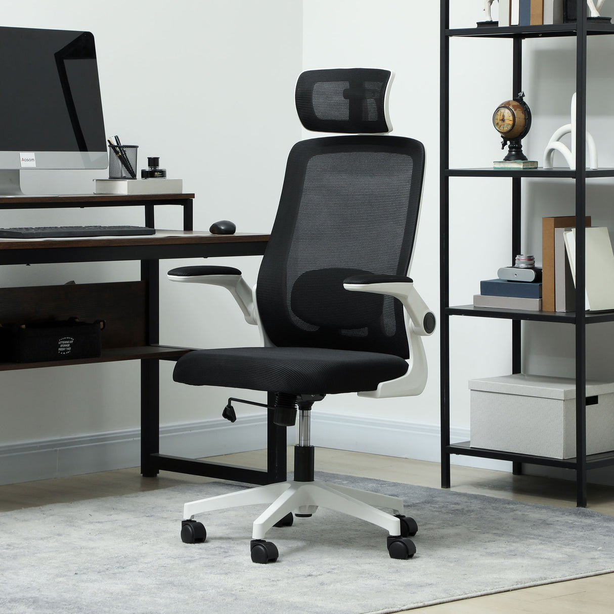 Mesh Fabric Home And Office Chair 62cm Wide - Velmora