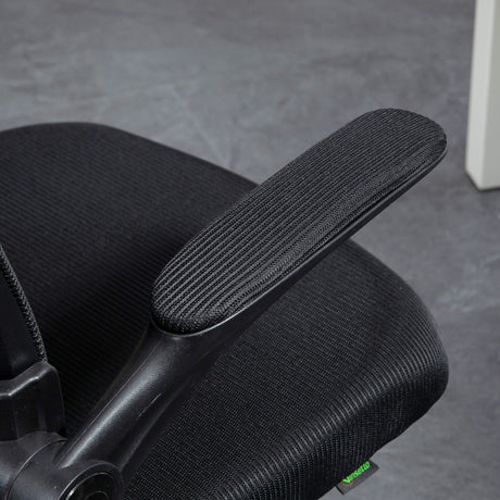 Mesh Fabric Home And Office Chair 62cm Wide With Flip Up Armrest - Velmora