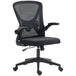 Mesh Fabric Home And Office Chair 62cm Wide With Flip Up Armrest - Velmora