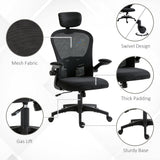 Mesh Fabric Home And Office Chair 62cm Wide With Headrest - Velmora
