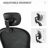 Mesh Fabric Home And Office Chair 62cm Wide With Headrest - Velmora
