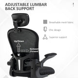 Mesh Fabric Home And Office Chair 62cm Wide With Headrest - Velmora