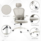 Mesh Fabric Home And Office Chair 62cm Wide With Headrest - Velmora