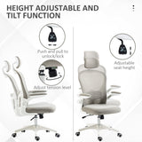 Mesh Fabric Home And Office Chair 62cm Wide With Headrest - Velmora