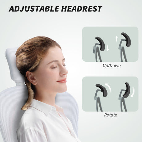 Mesh Fabric Home And Office Chair 62cm Wide With Headrest - Velmora